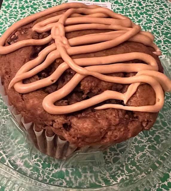 Pumpkin Muffin with caramel drizzle