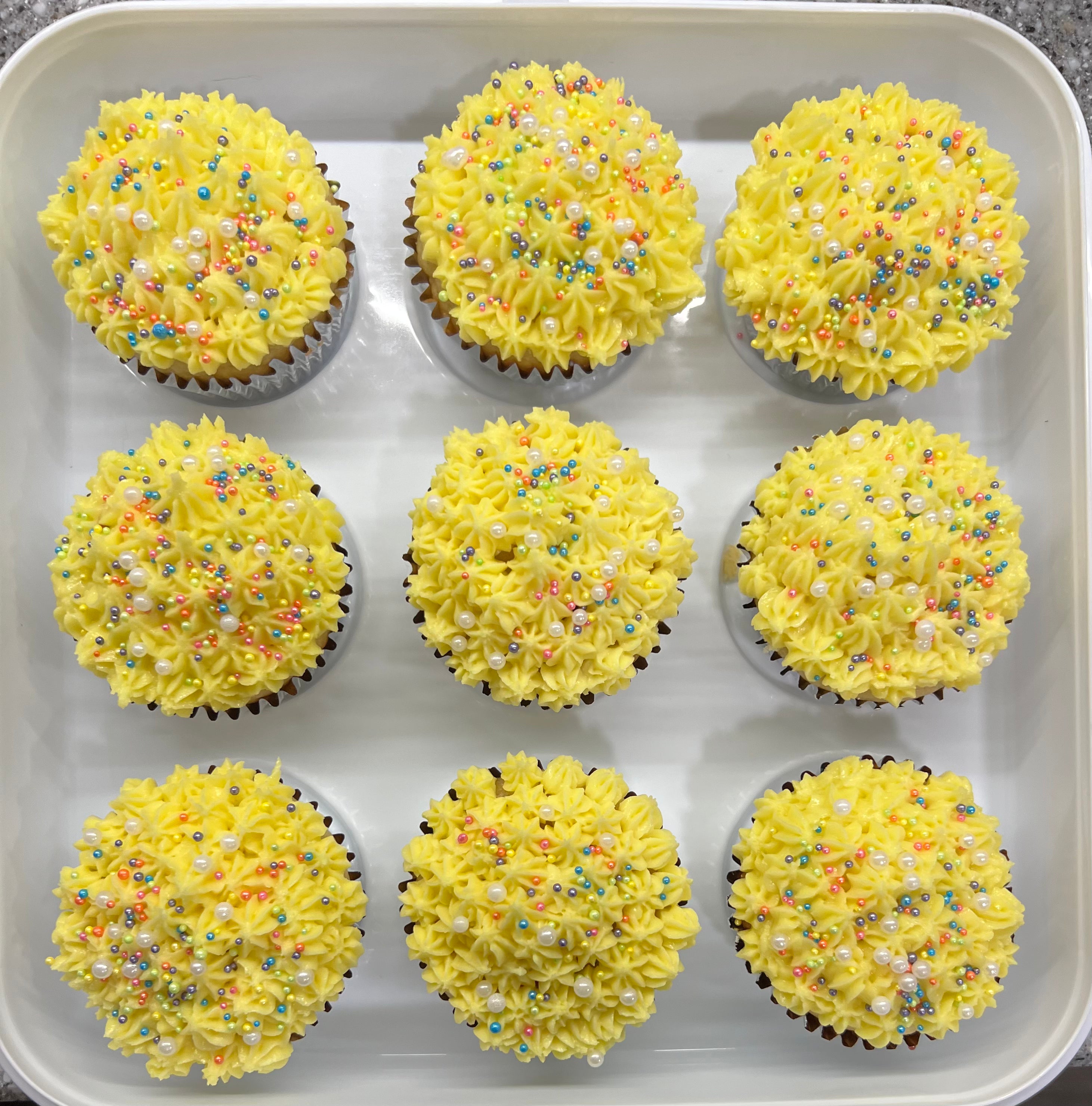 Vanilla Cupcake with yellow frosting