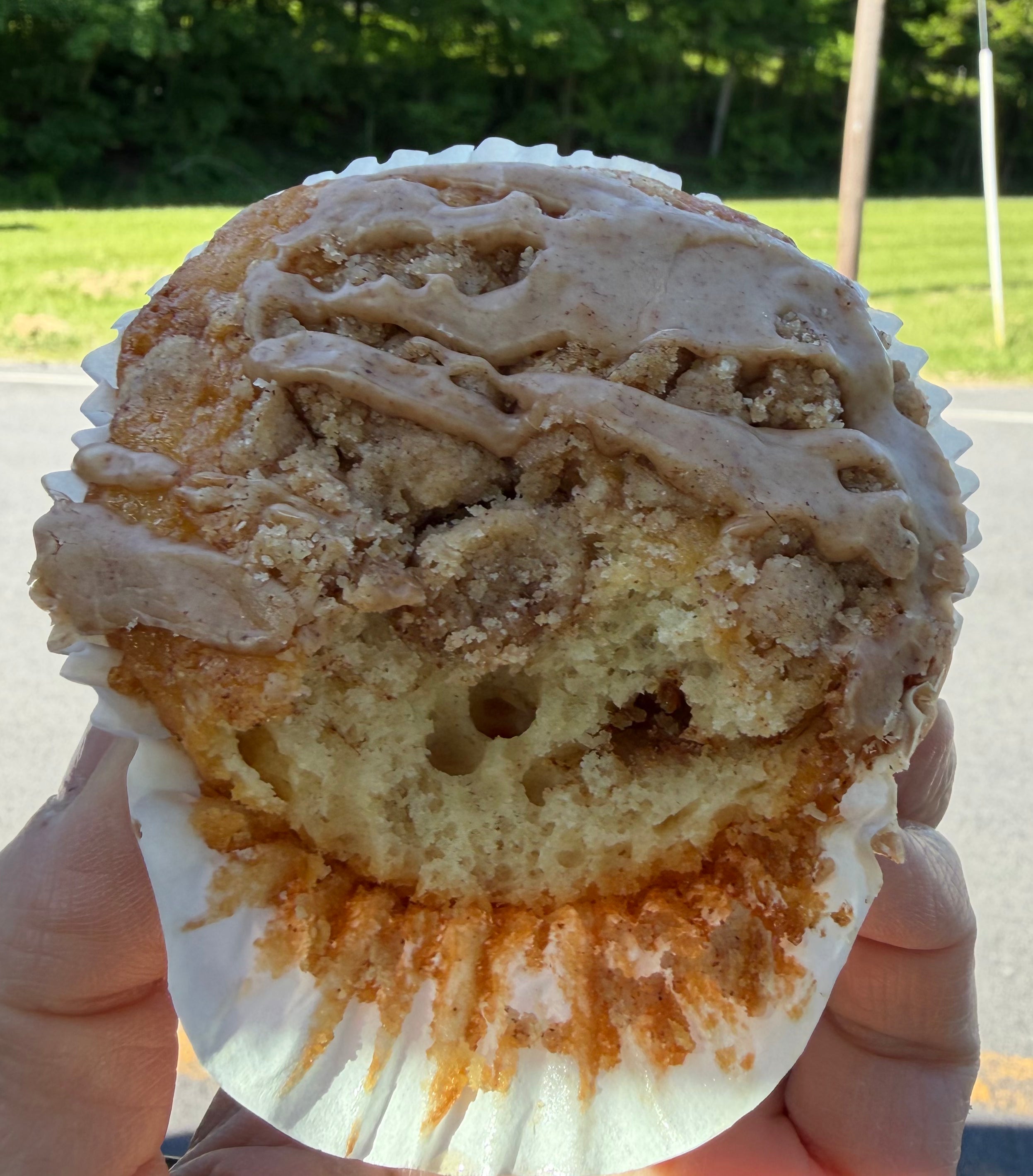 Cinnamon coffee cake muffin