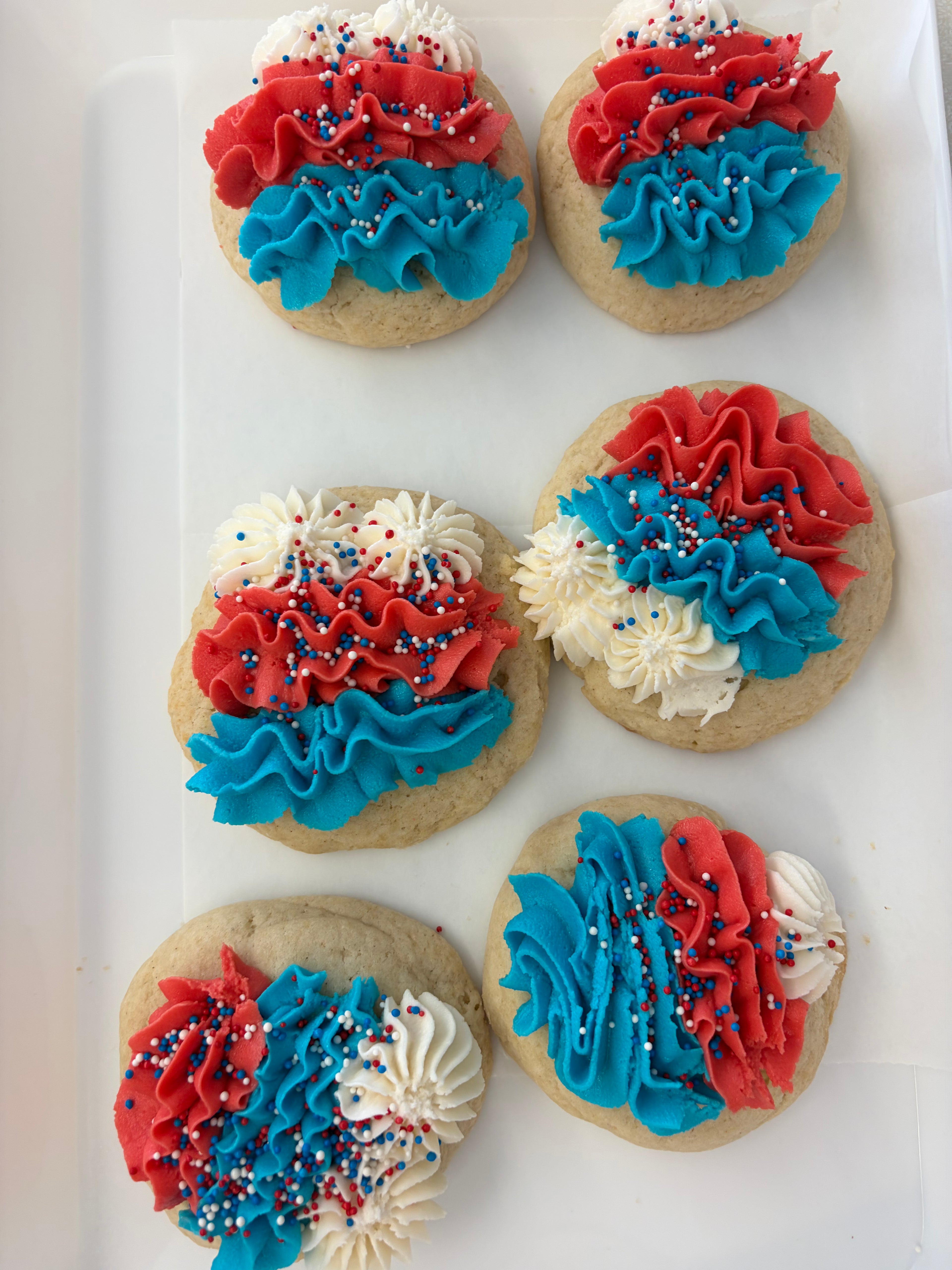 July 4th 4 pack Frosted Sugar cookie
