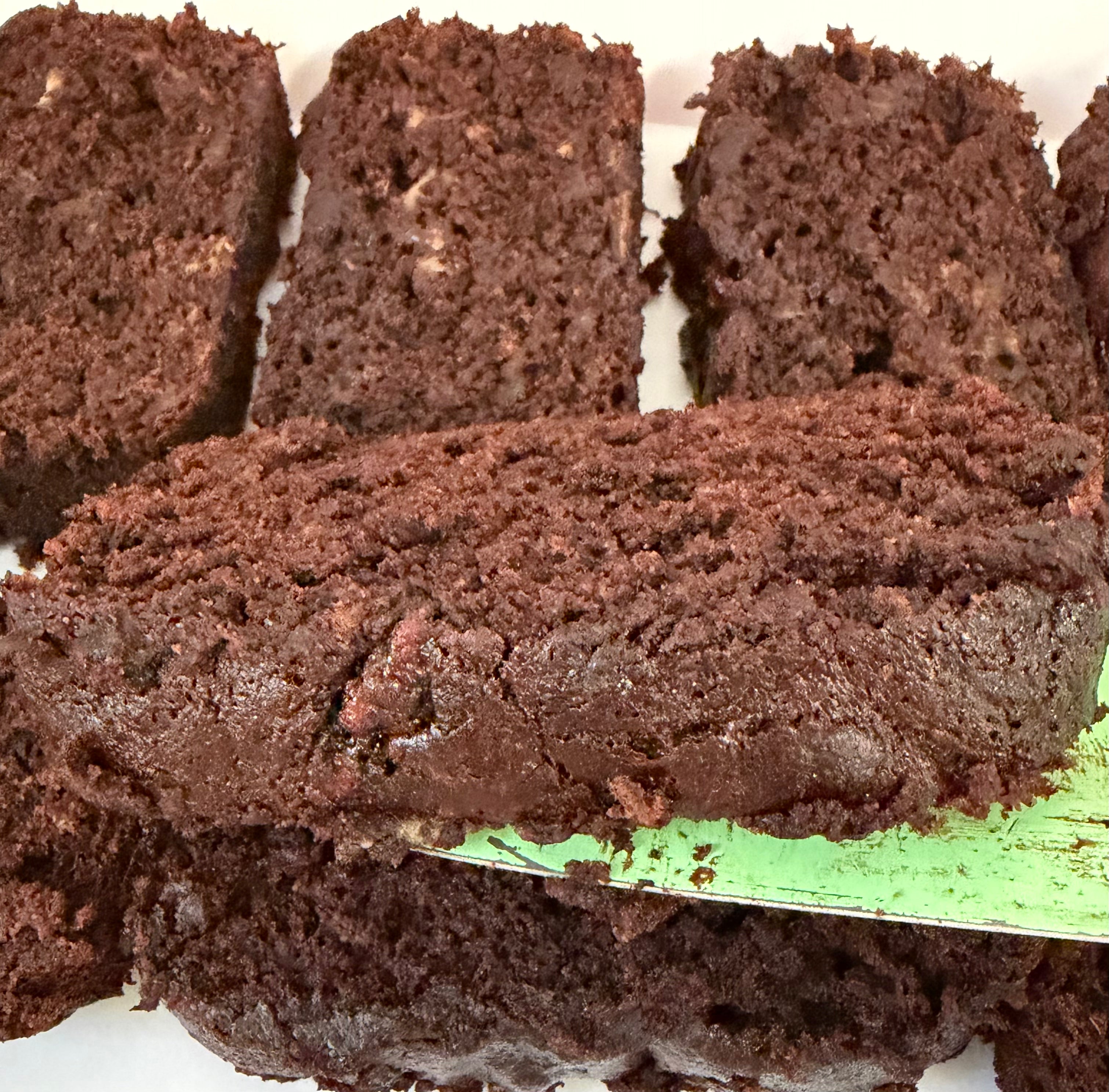 Chocolate banana bread slice